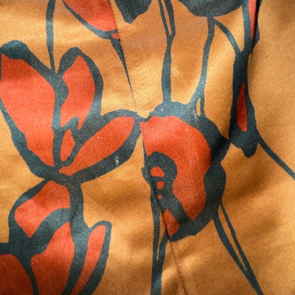 Simply Vera Vera Wang Orange and Black Floral Printed Skirt - Picture 5 of 9